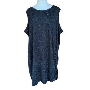 NWT Laila Ali‎ Gray Speckled Left Side Ruched Sport Dress